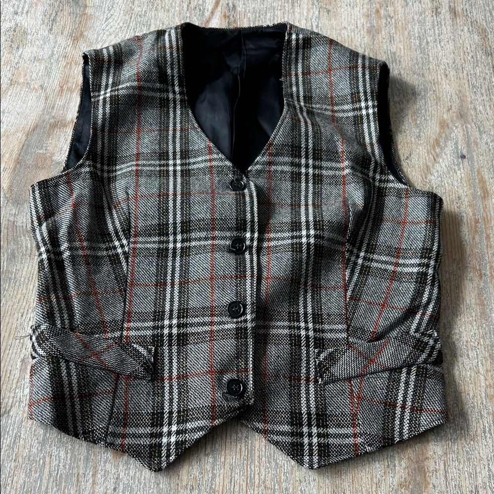 Classic Vintage Plaid Sleeveless Vest